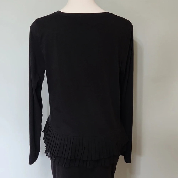 J. Crew Black Pleated Bottom Top - Picture 9 of 13